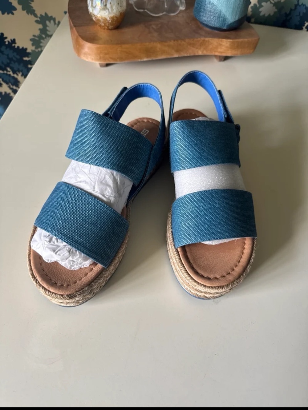 Silent D Anthropologie Alek Platform Espadrille Sandals Denim Blue 
sz 41/10.5 - Picture 5 of 12